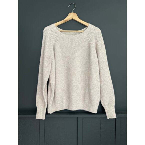 J. Crew Waffle Crewneck Wool blend Sweater in Supersoft yarn Size Medium - Picture 2 of 7